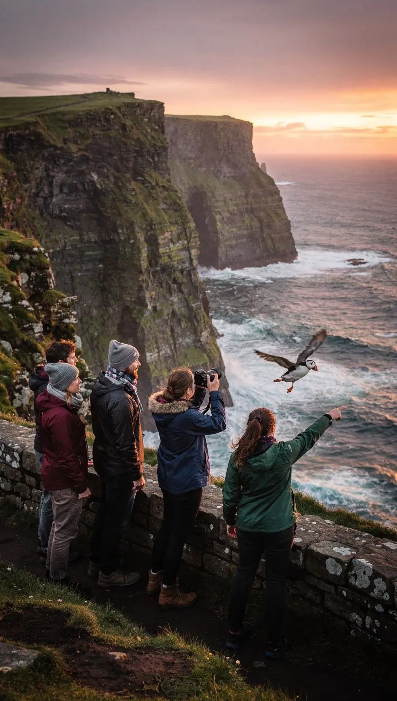 An iconic image of the Giant's Causeway, highlighting the unique hexagonal basalt columns against the crashing waves.